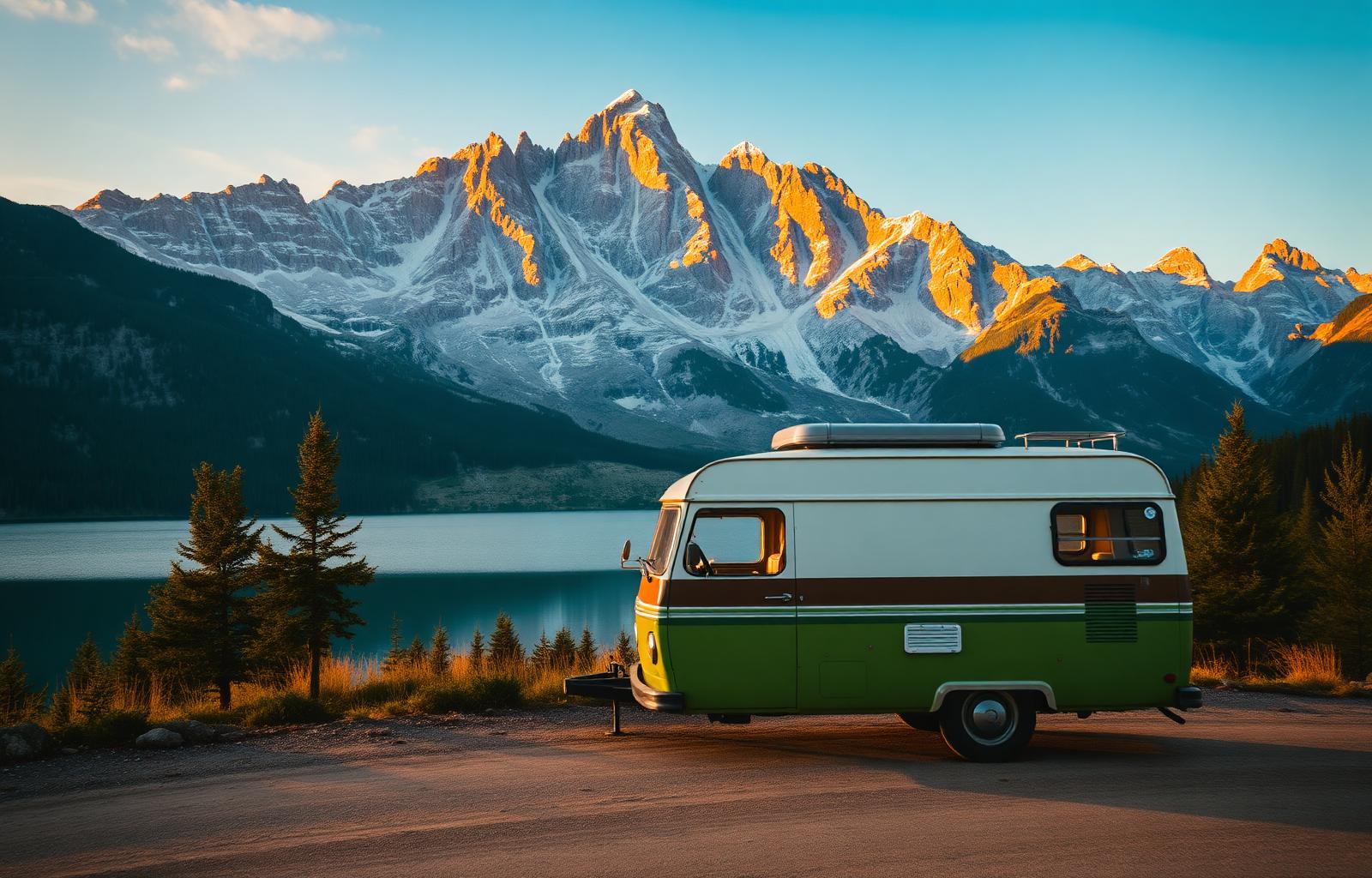 Camper in den Schweizer Alpen